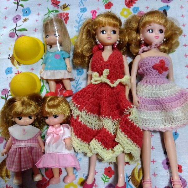 リカちゃん 人形 ミキちゃん マキちゃん 5体セット まとめ売り りかちゃん 着せ替え 人形 レトロ 難あり
