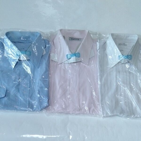 Pierre Cardin ストライプシャツ BALMAIN水色シャツROBERTASALDENAピンクシャツ半袖シャツ3枚組