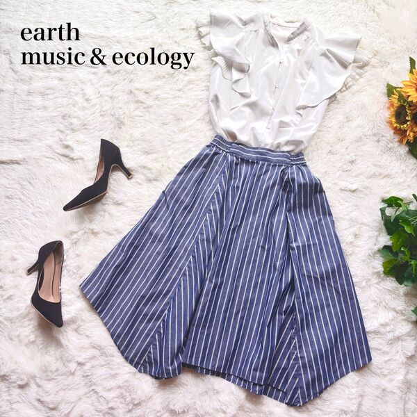 アースミュージック&エコロジー earth music&ecology スカート レディース 膝丈 M L 夏