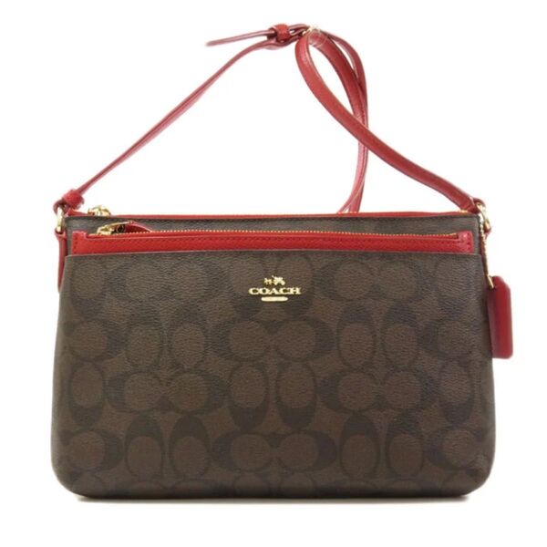 【新品】コーチ COACH シグネチャー ショルダーバッグ レザー ポーチ付き