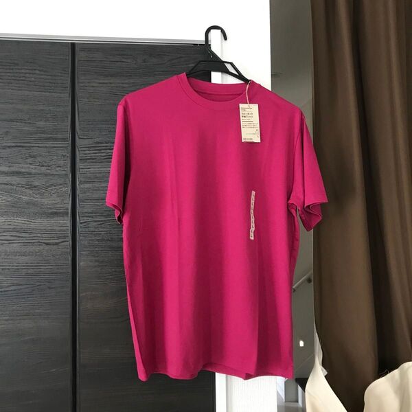 新品未使用タグ付き無印良品tシャツ半袖クールネックtメンズL天竺編みmuji
