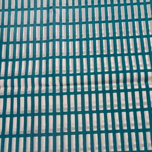 ④格子柄 和柄 エメラルドグリーン ナイロン 生地 ハギレ 50cm