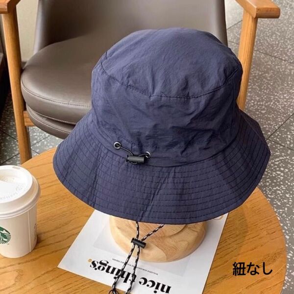 ネイビー サファリハット バケットハット アウトドア ナイロン素材 軽量 コンパクト 万能ハット キャンプ 速乾性 男女兼用