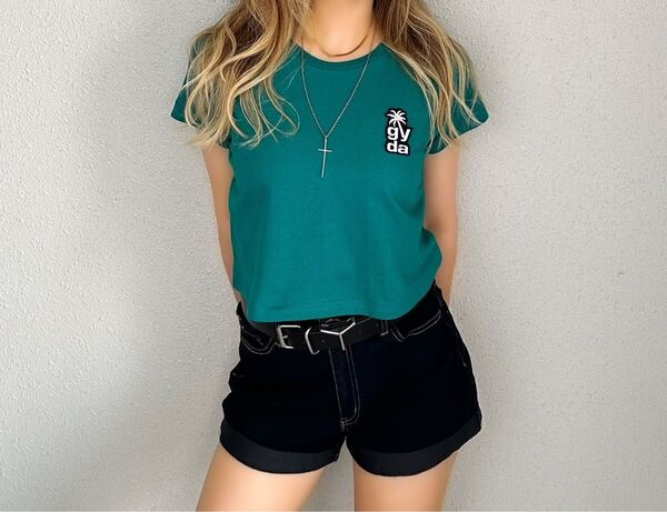 【GYDA】PalmTree square gydaワッペンショートトップス
