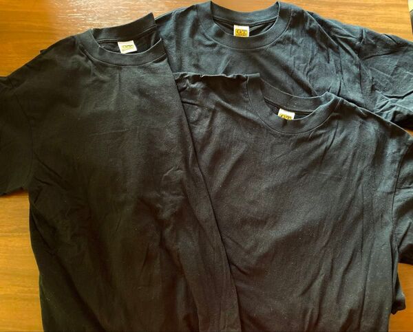 G.T.HAWKINS(グンゼ)の綿100%Tシャツ 3枚 ブラック Lサイズ 何枚でも欲しい 半袖