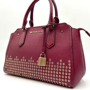 マイケルコース MICHAEL KORS ハンドバッグ トート パンチング レザー サッチェル ワインレッド 自立 レディース