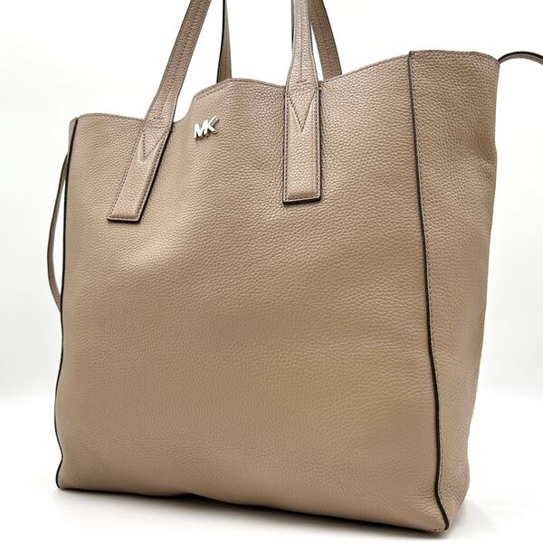 極美品/大容量 マイケルコース MICHAEL KORS トートバッグ ジュニー シボ革 レザー 肩掛け PC/A4◎ ショルダー