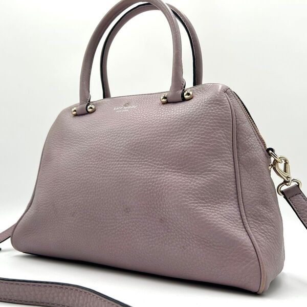 ケイトスペード KATE SPADE ショルダーバッグ 2way ハンドバッグ レザー 斜め掛け シボ革 薄紫 自立 レディース
