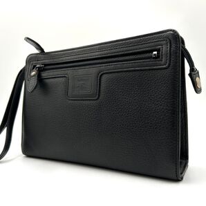 美品 バーバリー BURBERRY クラッチバッグ セカンド ストラップ付 ノバチェック レザー 黒 ブラック メンズ レディース