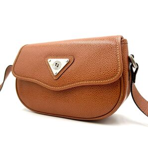 美品 renoma レノマ ショルダーバッグ ボディバッグ 斜め掛け レザー ミニ ポシェット ブラウン 茶色 レディース