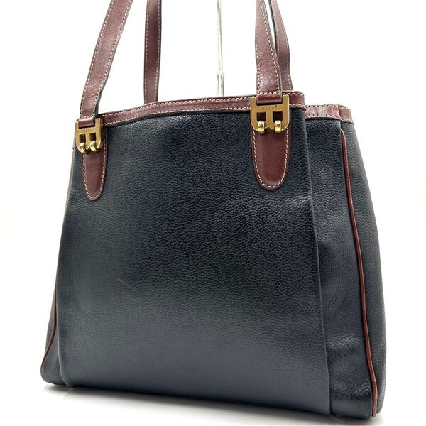 BALLY バリー トートバッグ 肩掛け ハンドバッグ オールレザー ショルダー Bロゴ ブラック 黒