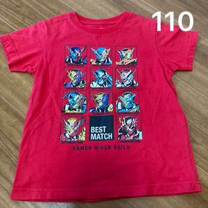 ユニクロ Tシャツ 仮面ライダー ビルド 110 赤