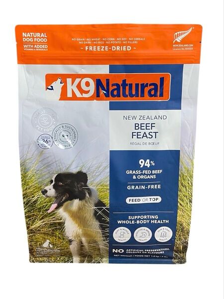 k9ケ-ナインナチュラルフリ-ズドライビ-フ 1.8kg