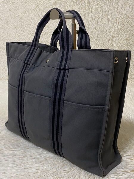 HERMES エルメス フールトゥMM ハンドバッグ トートバッグ グレー お洒落 A4収納可