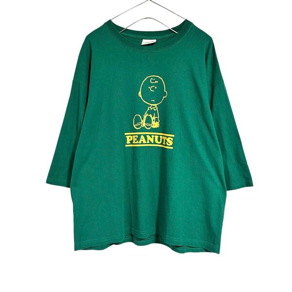 古着 "PEANUTS" アメカジ チャーリー ブラウン 七分丈Tシャツ