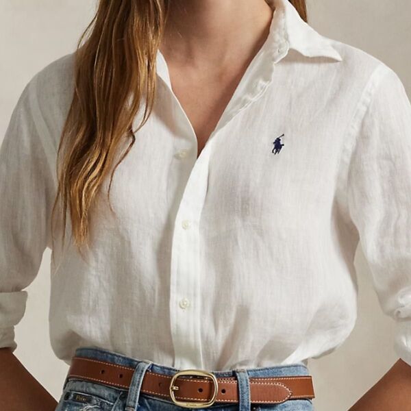 POLO RALPH LAUREN Classic Fit ポロラルフローレン クラシック フィット リネン シャツ ホワイト
