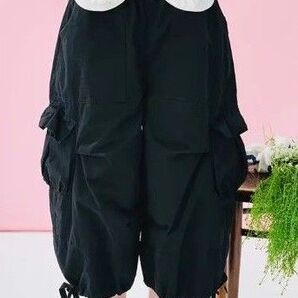 imakokoni イマココニ カーゴパンツ Lサイズ ブラック カジュアル 洗濯機対応 春夏秋