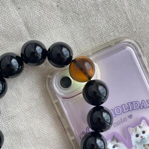 大玉 モリオン 天然石 パワーストーン ブレスレット 16mm〜