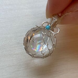 【虹入り】アイリスクォーツ 天然石 パワーストーン ネックレストップ