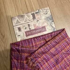 JIM THOMPSON シルクストール フリンジ 未使用 ジムトンプソン ストール ショール スカーフ タイシルク100