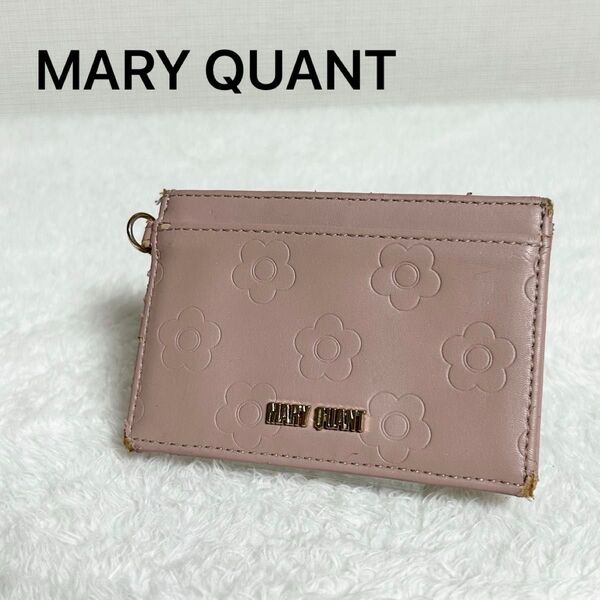 MARY QUANT マリークヮント デイジー パスケース ICカードケース 定期入れ レザー ピンク