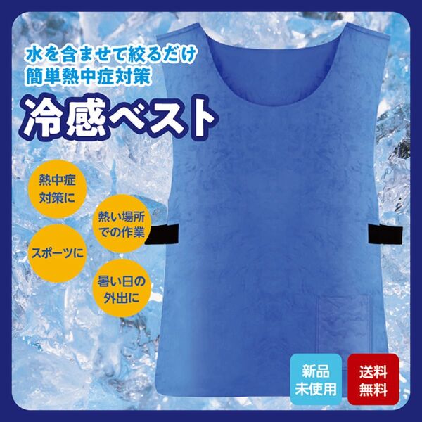 冷感 ベスト クールベスト 熱中症対策 冷却服 農業 工事 スポーツ 夏 青 レディース メンズ