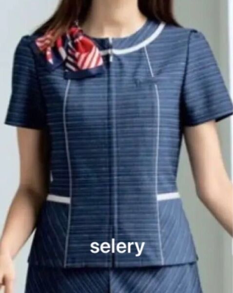 美品 selery セロリー 事務服 オーバーブラウス ジャケット 半袖 オフィス ビジネス 7号 Sサイズ