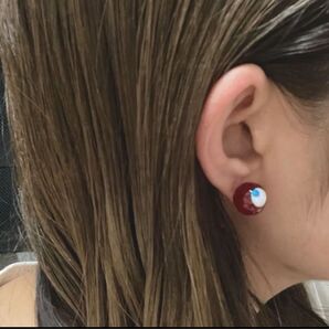 ミャクミャク風 赤青 目玉ピアス