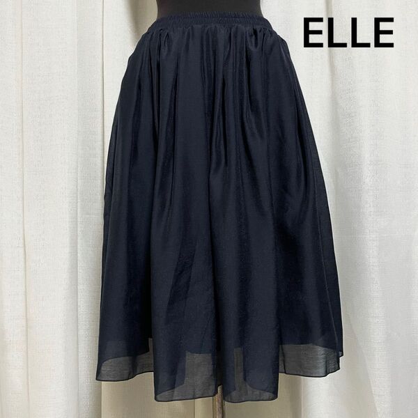 ELLE フレア スカート ミディ/ミモレ丈