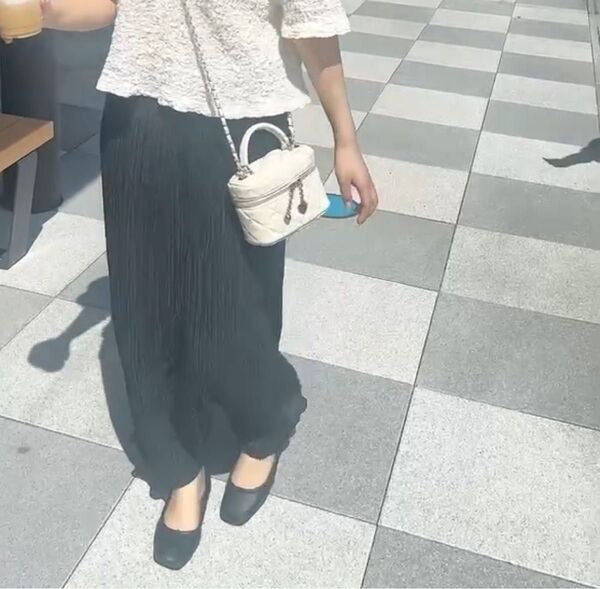 シースルーロングスカート 夏 ブラック
