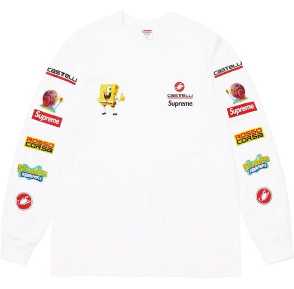 Supreme SpongeBob SquarePants Castelli Racing L/S Tee White XXL
