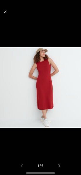 ユニクロ UNIQLO コットンブレンドノースリーブニットワンピース アメリカンスリーブ ニットワンピース ロングワンピース