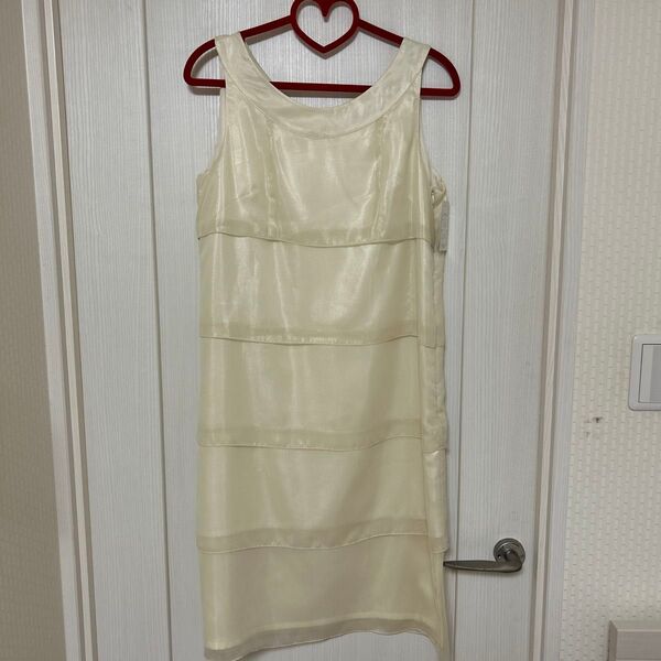 オフホワイト ノースリーブワンピース 新品タグ付 Jill Schen ジル シェーン 11号