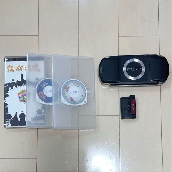 PlayStation Portable プレイステーションポータブル PSP 1000 バッテリー付き ソフト 3つ セット