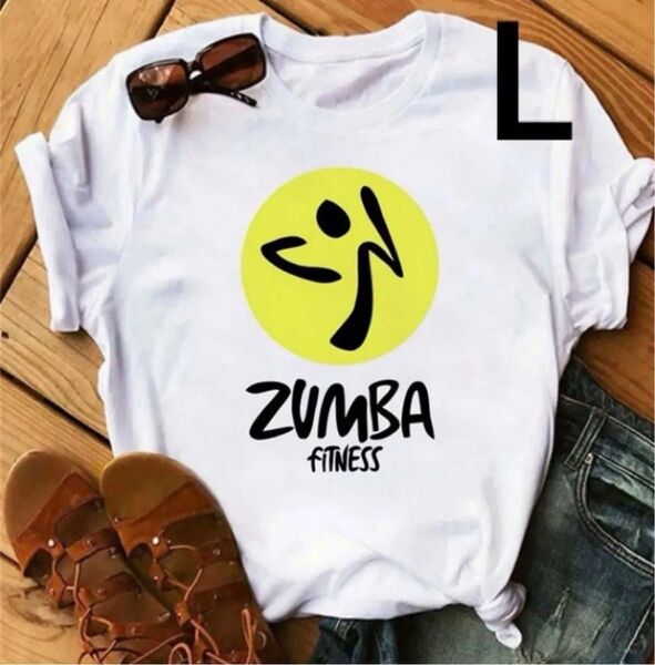 ズンバ Tシャツ ヨガ ダンスウェアZUMBA レディース 普段着 四季兼用 Lサイズ ブラック