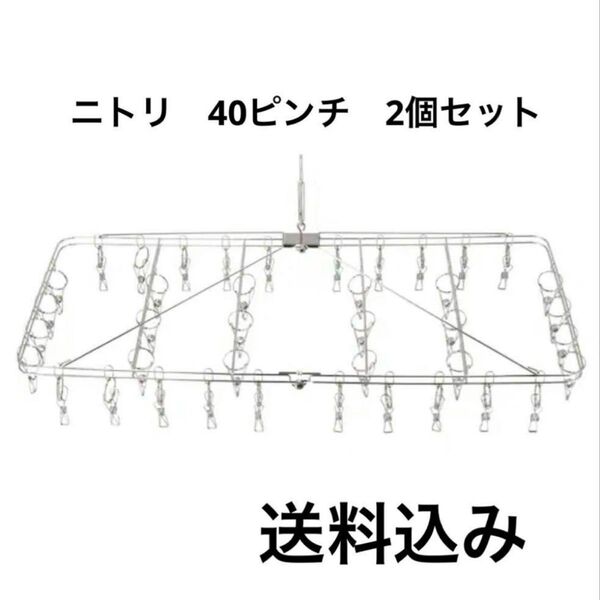 オールステンレス角ハンガー(40ピンチ) 2個セット