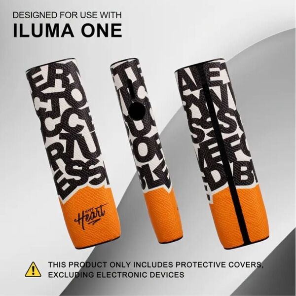 IQOS アイコス イルマワン ILUMA ONE ケース フェイクレザー カバー レターデザイン イエロー系 衝撃吸収 傷防止