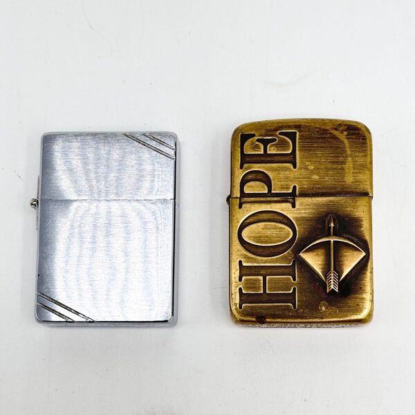 zippo ジッポ HOPE 50周年 真鍮ゴールド 2007年製×1937 レプリカ 2008年製 喫煙具 2点セット