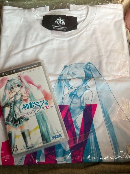 【新品未開封】BUMP OF CHICKEN TシャツL 初音ミク ゲーム付き