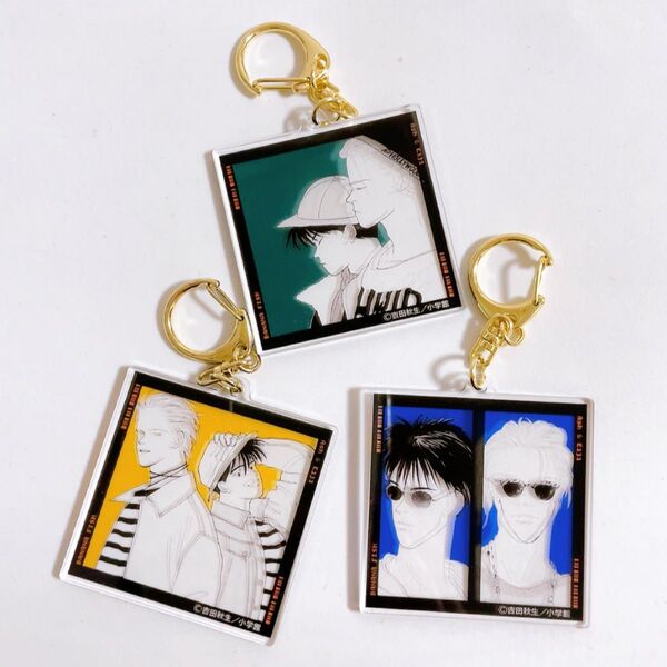 BANANAFISH バナナフィッシュ トレーディング フィルム風 キーホルダー 3点セット アクキー 原作絵