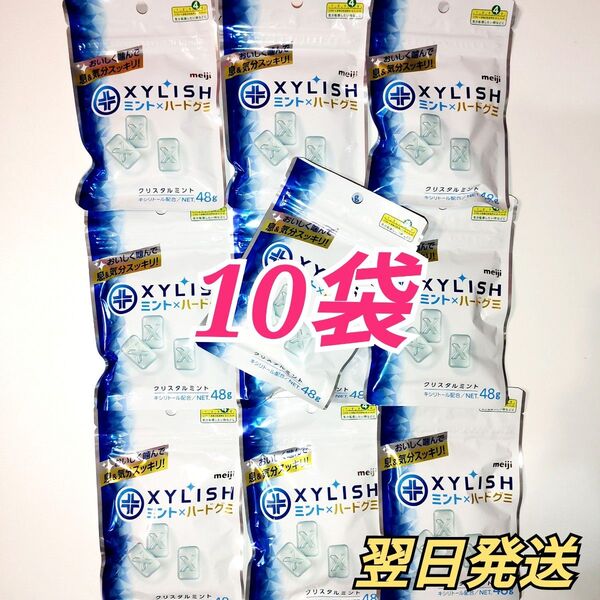 ★meiji★ キシリッシュ ミント×ハードグミ 10袋セット