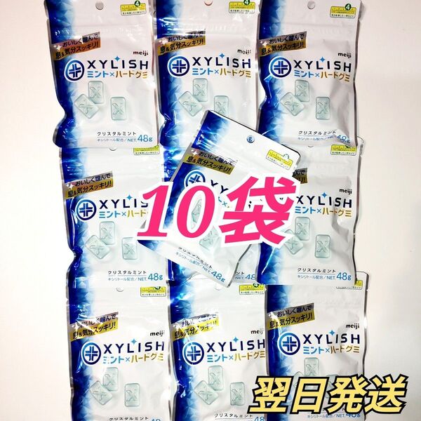★meiji★ キシリッシュ ミント×ハードグミ 10袋セット