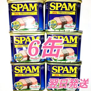 ★アメリカ★ 沖縄限定ラベル SPAM スパムランチョンミート 減塩 6缶セット
