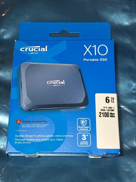 Crucial 6TB ポータブルSSD 2100MB/s Type-C マットブルー 外付けSSD