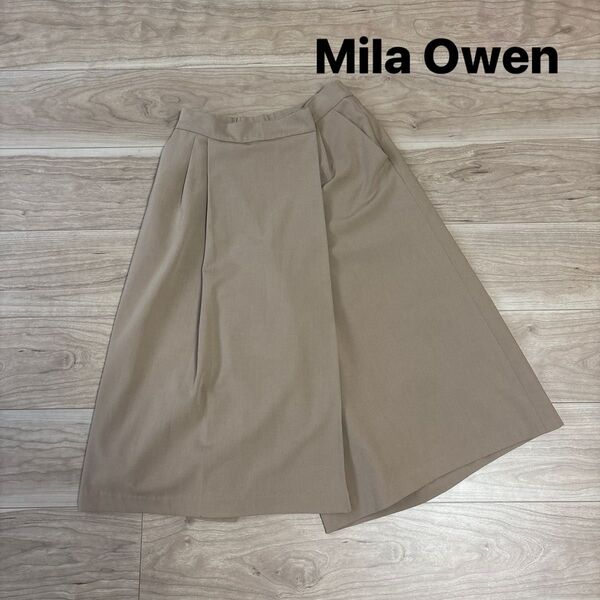 美品Mila Owen ミラオーウェン スカート風ガウチョ クロップドスカーチョ