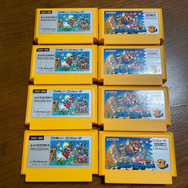 ファミコンソフト スーパーマリオブラザーズ1と3各4本