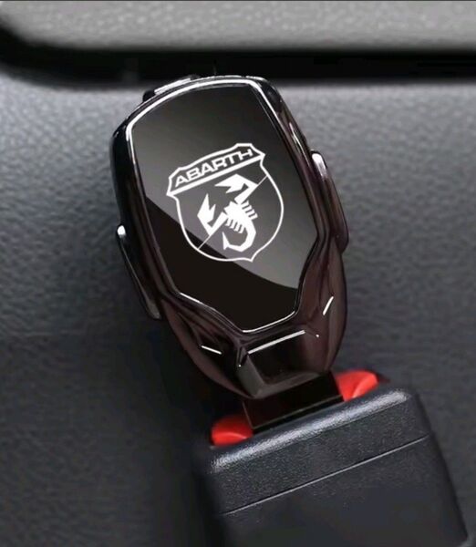 1個 ABARTH アバルト ロゴマーク メタルシートベルト エクステンション バックル 延長 エンブレム