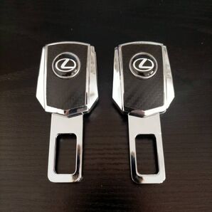 2個セットLEXUSレクサス シートベルト延長エクステンダー バックル エンブレムLS/LC/GS/ES/IS/CT/LXカーボン