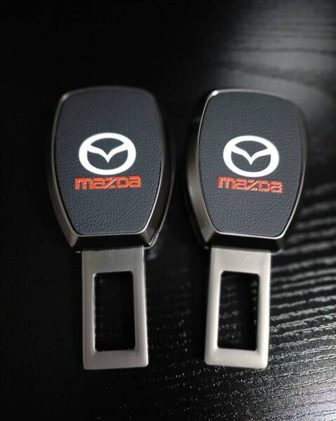 2個setMAZDAマツダシートベルトエンブレム 延長エクステンダー ロードスター CX-3 CX-5 CX-8 アテンザ デミオ