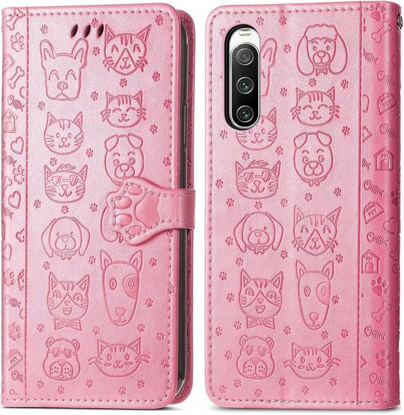 Xperia 10 iv ケース 手帳型 耐衝撃 so52c SOG07 カバー 猫 犬 かわいい カード収納 スタンド機能 上質